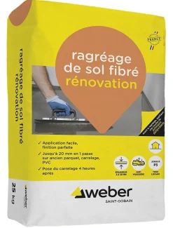Weber Saint-Gobain Ragréage de sol fibré rénovation Weber 25kg- Ragréage Et Primaire Pour Carrelage