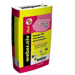 Weber Ragréage fibré autolissant de sols (P4R FIBRE) .NIV DUR - Sac de 25 Kg- Ragréage Et Primaire Pour Carrelage