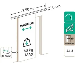 Gd Menuiseries Rail Alu Avec Cache Rail Couleur Alu- Porte Coulissante