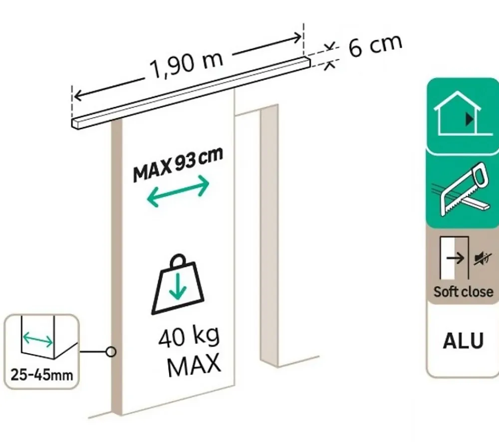 Gd Menuiseries Rail Alu Avec Cache Rail Couleur Alu- Porte Coulissante