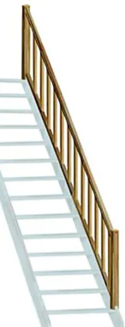 Kordo Accessoire D'Escalier<Rampe balustre rectangle sapin escalier droit