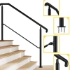 AICA Sanitaire Accessoire D'Escalier<Rampe d'escalier L.162cm - acier inox 201 - 4 à 5 Marches - Noir Garde Corps - Angle Reglable de 0-60 - Exterieur et Interieur