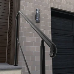 AICA Sanitaire Accessoire D'Escalier<Rampe d'escalier L.162cm - acier inox 201 - 4 à 5 Marches - Noir Garde Corps - Angle Reglable de 0-60 - Exterieur et Interieur