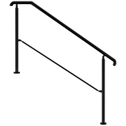 AICA Sanitaire Accessoire D'Escalier<Rampe d'escalier L.162cm - acier inox 201 - 4 à 5 Marches - Noir Garde Corps - Angle Reglable de 0-60 - Exterieur et Interieur