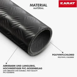 Floordirekt Dalle Pvc Garage<Revetement sur mesure, Noir 120 x 350 cm -