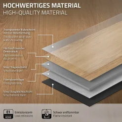 Ml-Design Revêtement de sol à clic en PVC 3,08m²/14 planches 122x18cm marron clair aspect chêne- Dalle Et Lame Pvc