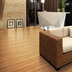 GoodHome Revêtement de sol à coller Rayong 2 M en bambou verni- Parquet Contrecollé|Voir Tous Les Parquets