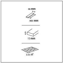 GoodHome Revêtement de sol à coller Rayong 2 M en bambou verni- Parquet Contrecollé|Voir Tous Les Parquets