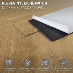 Ml-Design Revêtement de sol autocollant en PVC 2,23m²/16 planches 91,5x15,3cm naturel aspect chêne- Dalle Et Lame Pvc