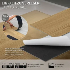 Ml-Design Revêtement de sol autocollant en PVC 2,23m²/16 planches 91,5x15,3cm naturel aspect chêne- Dalle Et Lame Pvc
