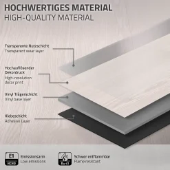 Ml-Design Revêtement de sol autocollant en PVC 6,69m²/48 planches 91,5x15,3cm blanc aspect chêne- Dalle Et Lame Pvc