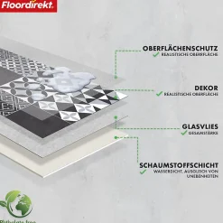 Floordirekt Revêtement de sol CV Amadora 990D 100 x 150 cm -- Dalle Et Lame Pvc