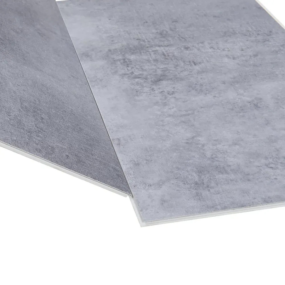 Neu.Holz Revêtement de sol vinyle SPC à clipser Aldire 10 planches 1,86 m² gris effet béton- Dalle Et Lame Pvc