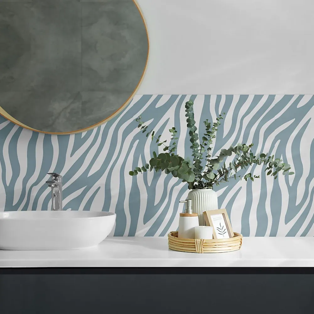 Wallfluent Revêtement Mural PVC 50x50 cm Motif Zébré 4 pièces- Lambris Mural