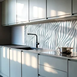 Wallfluent Revêtement Mural PVC 50x50 cm Motif Zébré 4 pièces- Lambris Mural