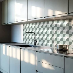 Wallfluent Lambris Mural<Revêtement Mural PVC 50x50 cm Géométrie Des Cercles Et Des Carrés 4 pièces