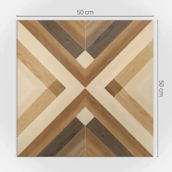 Wallfluent Revêtement Mural PVC 50x50 cm Motif Géométrique À Carreaux 4 pièces- Lambris Mural