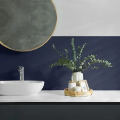 Wallfluent Revêtement Mural PVC 50x50 cm Couleur : Bleu Marine Foncé 4 pièces- Lambris Mural
