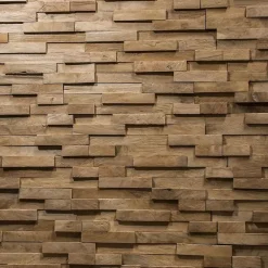 Wanda Collection Revêtement parement en teck recyclé naturel barette 20cm x50cm- Plaquette De Parement|Plaquette De Parement