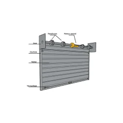 4M Porte De Garage Enroulable<Rideau Métallique Blanc RAL9010 Motorisé 220V Lames Pleines 9/10ème L5500 H2000 PREMIUM