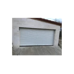 4M Porte De Garage Enroulable<Rideau Métallique Blanc RAL9010 Motorisé 220V Lames Pleines 9/10ème L5500 H5000 PREMIUM