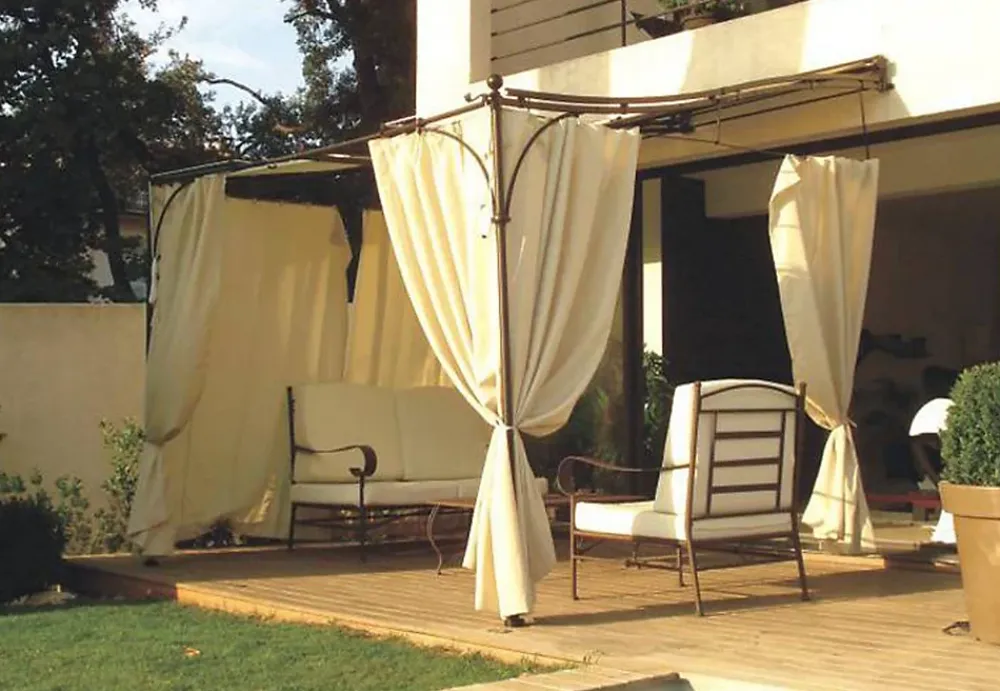 Couleurs Du Monde RIDEAUX D'OMBRAGE POUR PERGOLA LUBERON- Moustiquaire Pour Tonnelle Et Pergola