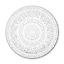Profhome Moulure Et Rosace De Plafond<Rosace 156046 Élement décorative Élement pour plafond style Rococo-Baroque blanc diametre 86 cm