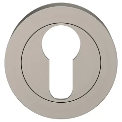 GoodHome Rosace de fonction rond à visser cylindre Duod effet nickel satin gris Ø50mm- Poignée De Porte