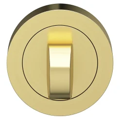GoodHome Poignée De Porte<Rosace de fonction rond à visser à condamnation Duod effet laiton satin or Ø50mm