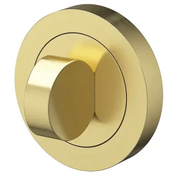 GoodHome Poignée De Porte<Rosace de fonction rond à visser à condamnation Duod effet laiton satin or Ø50mm