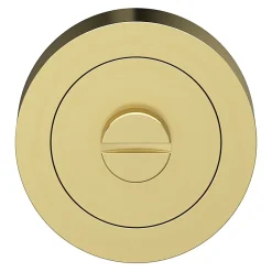 GoodHome Poignée De Porte<Rosace de fonction rond à visser à condamnation Duod effet laiton satin or Ø50mm