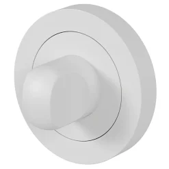 GoodHome Poignée De Porte<Rosace de fonction rond à visser à condamnation Duod mat blanc Ø50mm
