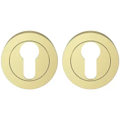 GoodHome Poignée De Porte<Rosace de fonction rond à visser Duod effet laiton or Ø50mm