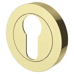 GoodHome Poignée De Porte<Rosace de fonction rond à visser Duod effet laiton or Ø50mm