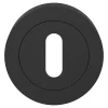GoodHome Poignée De Porte<Rosace de fonction rond à visser à serrure Duod mat noir Ø50mm