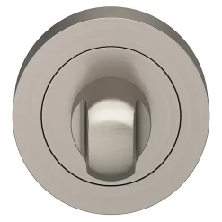 GoodHome Poignée De Porte<Rosace de fonction rond à visser à condamnation Duod essential effet nickel satin gris Ø50mm