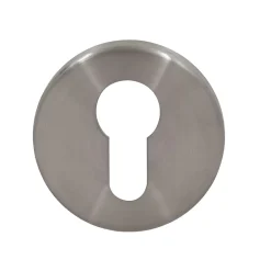Rosace de fonction rond à visser Duod acier effet nickel satin gris Ø52mm- Poignée De Porte