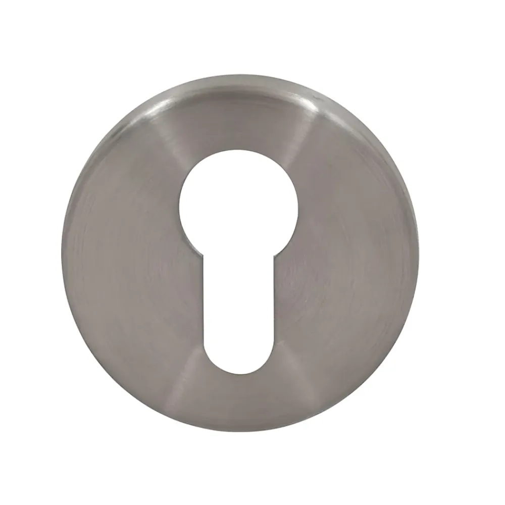 Rosace de fonction rond à visser Duod acier effet nickel satin gris Ø52mm- Poignée De Porte