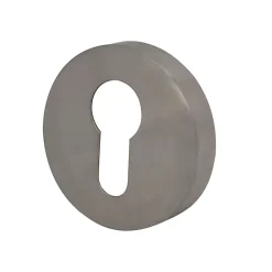 Rosace de fonction rond à visser Duod acier effet nickel satin gris Ø52mm- Poignée De Porte