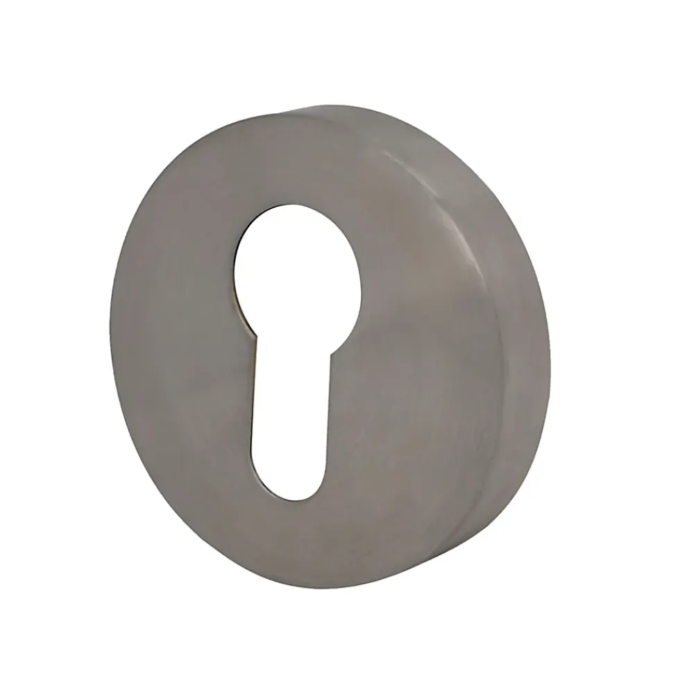 Rosace de fonction rond à visser Duod acier effet nickel satin gris Ø52mm- Poignée De Porte