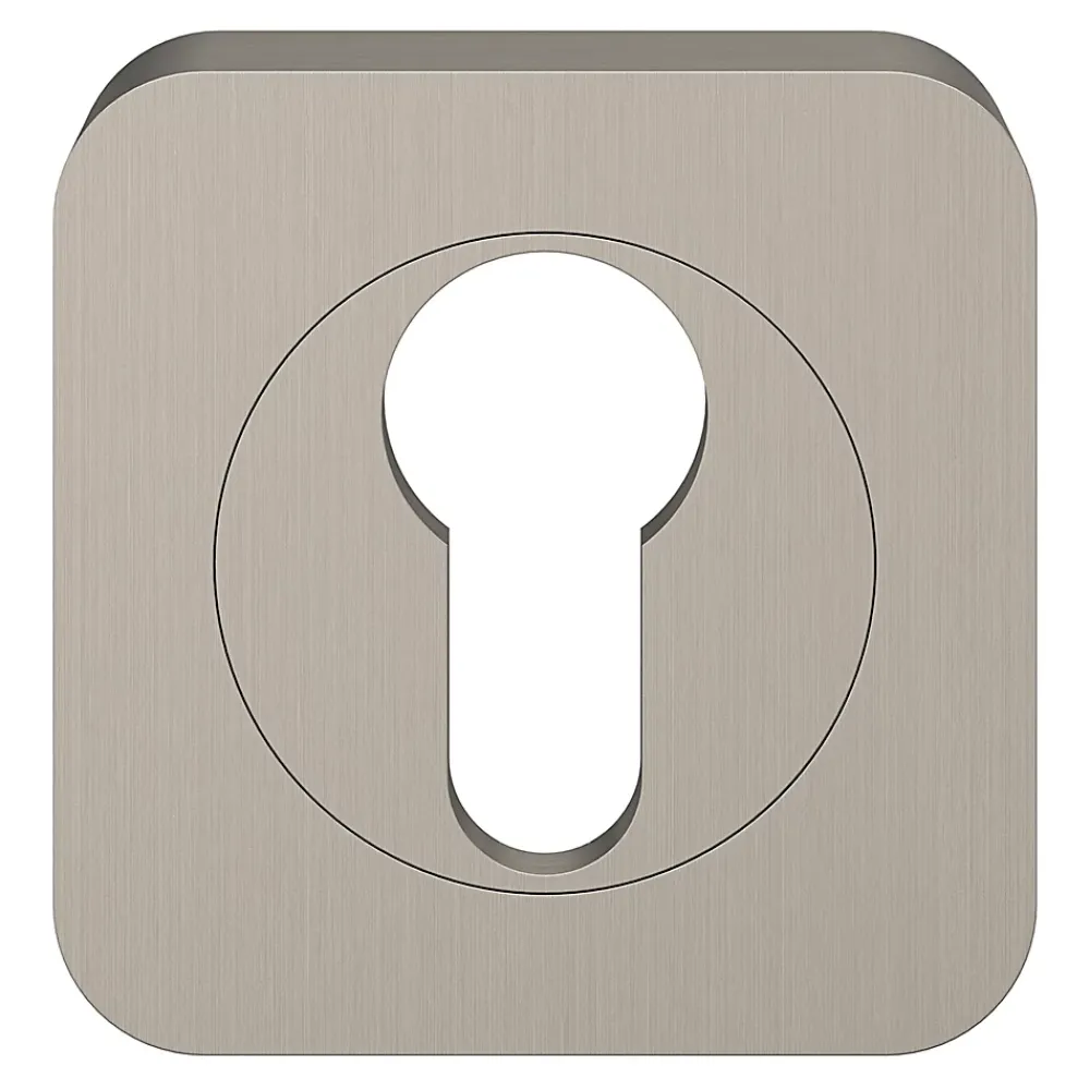 GoodHome Rosace de fonction rond à visser Duod effet nickel satin gris Ø52.5mm- Poignée De Porte