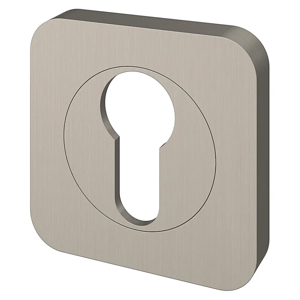 GoodHome Rosace de fonction rond à visser Duod effet nickel satin gris Ø52.5mm- Poignée De Porte
