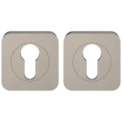 GoodHome Rosace de fonction rond à visser Duod effet nickel satin gris Ø52.5mm- Poignée De Porte