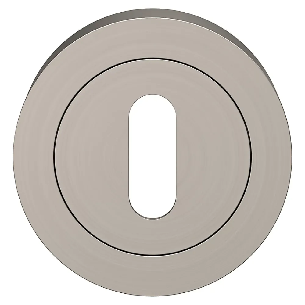 GoodHome Poignée De Porte<Rosace de fonction rond à visser Duod effet nickel satin gris Ø50mm