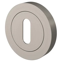 GoodHome Poignée De Porte<Rosace de fonction rond à visser Duod effet nickel satin gris Ø50mm