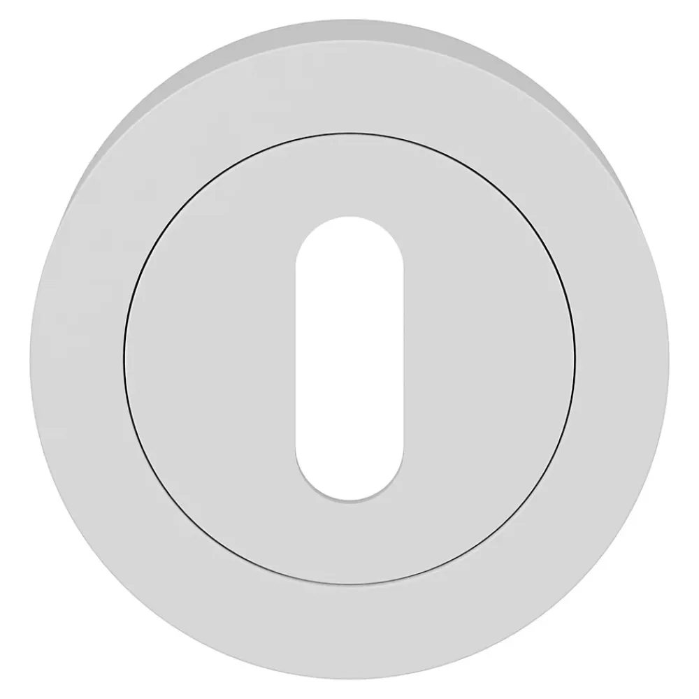 GoodHome Rosace de fonction rond à visser à serrure Duod mat blanc Ø50mm- Poignée De Porte