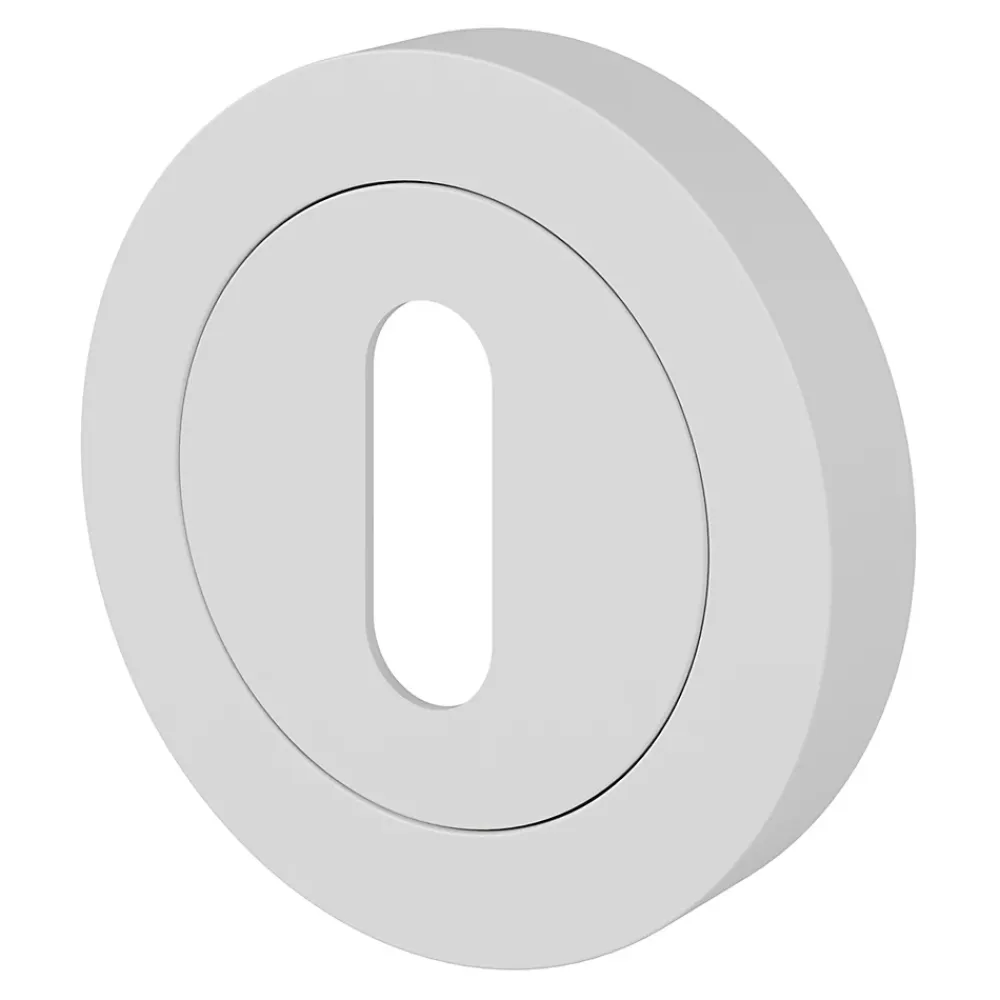GoodHome Rosace de fonction rond à visser à serrure Duod mat blanc Ø50mm- Poignée De Porte