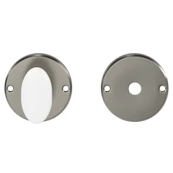 GoodHome Poignée De Porte<Rosace de fonction rond à visser à condamnation brillant argent Ø48mm