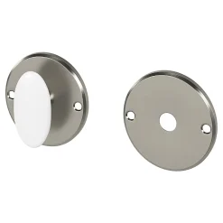GoodHome Poignée De Porte<Rosace de fonction rond à visser à condamnation brillant argent Ø48mm