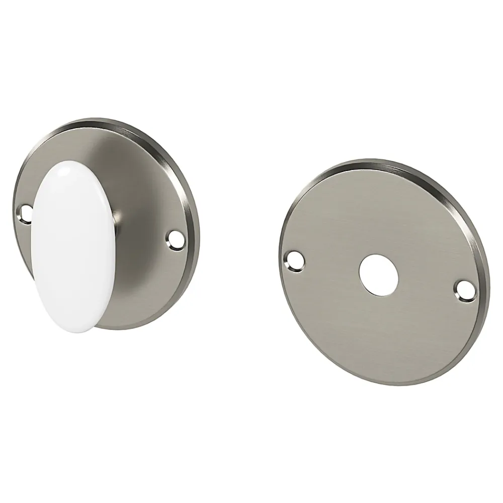 GoodHome Poignée De Porte<Rosace de fonction rond à visser à condamnation brillant argent Ø48mm